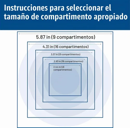 Vista 8 de Carlisle FoodService Products Opticlean - Estante de vidrio con 25 compartimentos con 1 extensor, azul, 5.56 pulgadas