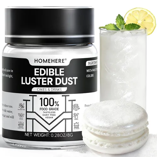 Vista 13 de HomeHere Purpurina comestible para bebidas y pasteles, 0.35 onzas de polvo brillante de diamante de grado alimenticio, polvo brillante