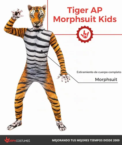 Vista 2 de Morphsuits, Orange Tiger Kids, Kids Halloween Costume