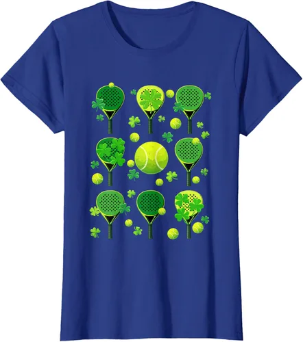 Vista 10 de St Patricks Day Padel Tennis Shamrock Paddle Irish Pride T-Shirt