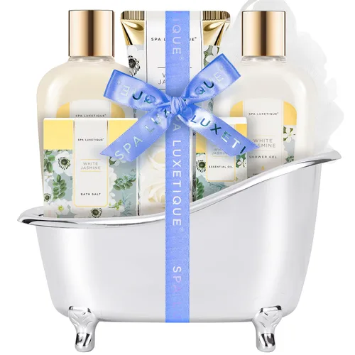 Vista 11 de Regalos de cuidado personal para mujeres, Spa Luxetique, 8 cestas de regalo para el baño y el cuerpo de margaritas para ella, juego de baño con baño