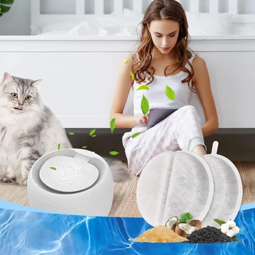 Vista 7 de Repuesto de filtro de fuente para gatos, paquete de 4 filtros de fuente de agua para mascotas, filtro de fuente de agua para gatos Lite & Premium