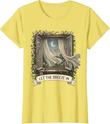 Vista 3 de Let the Breeze In Fresh Air Nature Design T-Shirt Purple