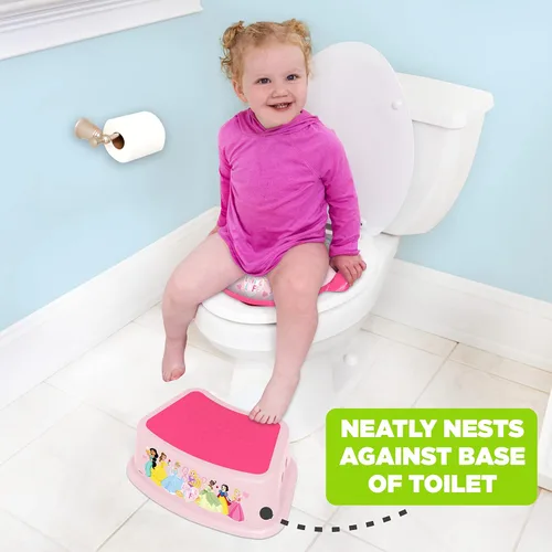 Vista 6 de Disney Princess Loving Life Taburete Escalón - Taburete para niños, entrenamiento para ir al baño, antideslizante, baño, cocina, ligero