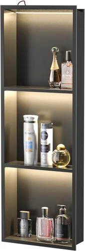 Vista 19 de Acero inoxidable cepillado 36" X 12" Niche de ducha Led Ningún