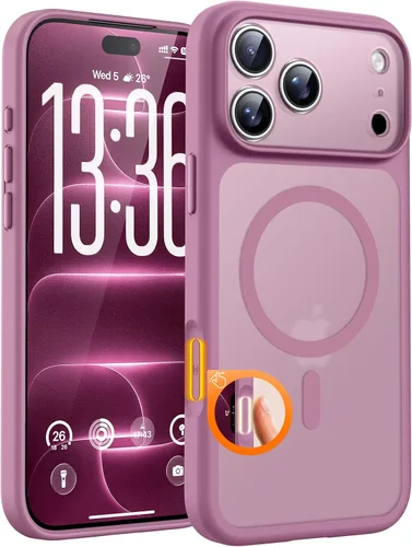 Vista 497 de TOCOL Funda magnética 3 en 1 para iPhone 15 Pro, mejorada [protección completa de cámara] con 2 protectores de pantalla, compatible con MagSafe Gris
