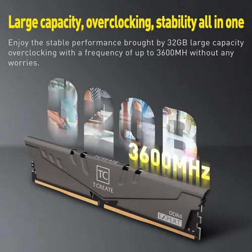 Vista 3 de TEAMGROUP T-Create Expert overclocking 10L DDR4 16GB Kit (2 x 8GB) 3200MHz (PC4 25600) CL16 Módulo de memoria de escritorio Ram