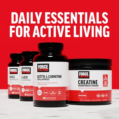 Vista 8 de Force Factor Acetil L-Carnitina Suplemento cerebral y suplemento de apoyo nervioso