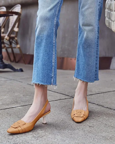 Vista 2 de Zapatos de vestir con tacón bajo y puntera cerrada para mujer, zapatos de vestir sexy y elegantes para boda y oficina