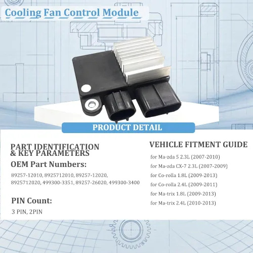Vista 2 de PBAP Módulo de control de ventilador de enfriamiento 5 pernos 89257-12010