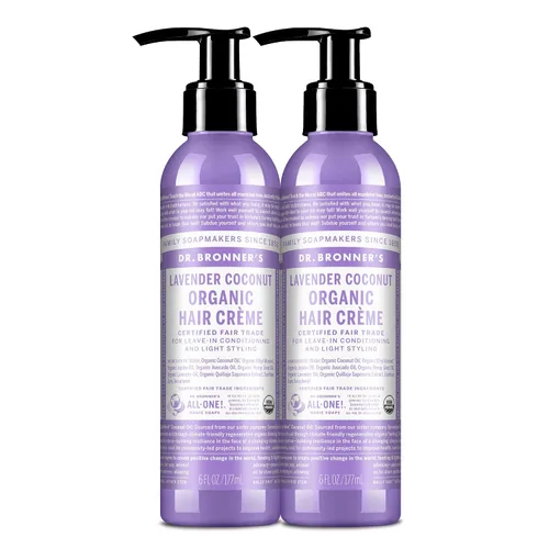 Vista 7 de Acondicionador de pelo y crema de peinar Dr. Bronner de lavanda y coco, crema, 6 onzas líquidas