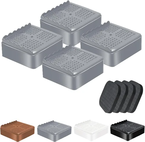 Vista 25 de shouwuhho Elevadores de muebles, paquete de 12 elevadores de cama con agarre antideslizante y soporte resistente, elevación de 1 pulgada, 2