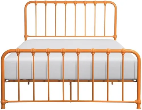 Vista 4 de Lexicon Leongatha - Cama de metal, tamaño Queen, color naranja