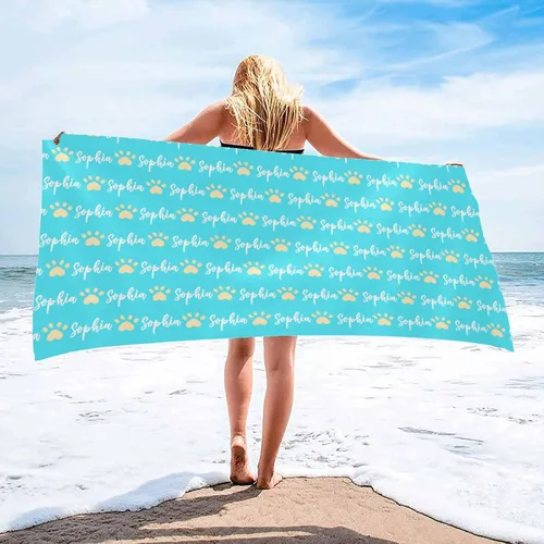 Vista 14 de InterestPrint Toalla de playa personalizada para mujeres y hombres, hojas tropicales, naranja, toallas de playa personalizadas con nombres, manta