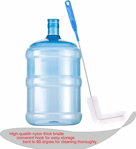 Vista 5 de Cepillo Carboy, 2 piezas de cepillos de nailon de 30 pulgadas y cepillos de acero inoxidable con mango extendido para botellas de agua de 3, 5, 6