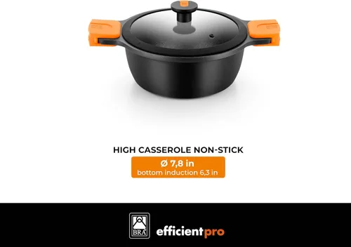 Vista 9 de BRA COOKWARE Efficient Pro Juego de utensilios de cocina de 10 piezas Aluminio fundido antiadherente 10 Pot & Pan Set w/ 2 Pots, 1 Sauté Pan, 2