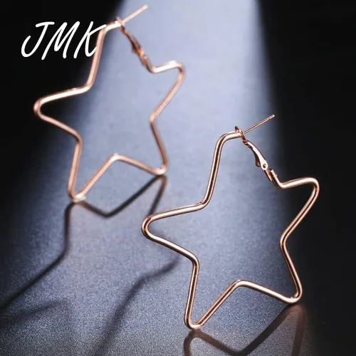 Vista 2 de 2024 New 18K Gold Star Earrings Exquisite Geometric Simple Alloy Metal Rose Gold Jewelry For Women Girls Birthday Party Gift Fashion Accessories