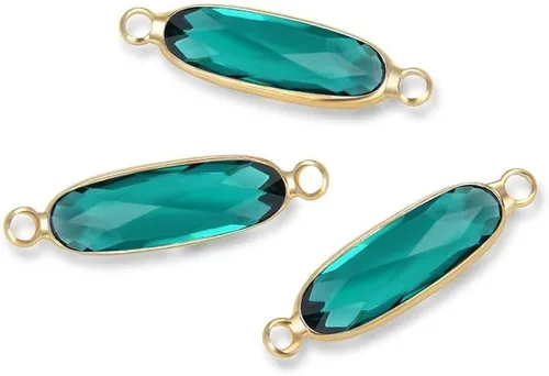 Vista 15 de 5 unidades de Adabele grado A de abril transparente con piedra natal de abril, barra rectangular de 0.827 in, chapado en oro amarillo de 18
