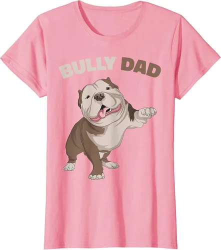 Vista 85 de American Bully Dad Dog Owner Father Funny Men T-Shirt Asphalt Grey