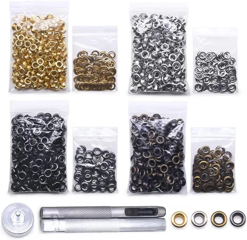 Vista 10 de SEMINI Kit de 800 ojales Gronmets de 0.138 in con 3 piezas de herramientas de instalación para zapatos, ropa, bolsa de manualidades, 4