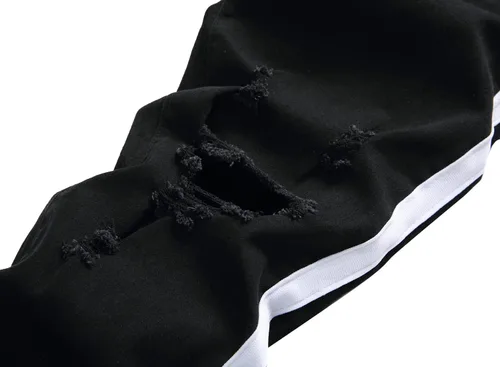 Vista 4 de Jeans rasgados para hombre, ajustados, elásticos, desgastados, cómodos, de moda