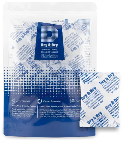 Vista 39 de Dry & Dry 0.04 oz [50 paquetes] Paquetes de gel de sílice desecantes, paquetes de sílice - Paquetes de gel de sílice recargable, paquetes