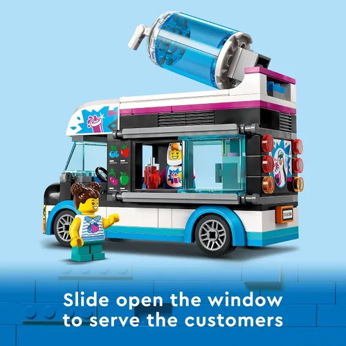 Vista 3 de LEGO City Penguin Slushy Van Juguete de construcción – Con un camión y una minifigura disfrazada, gran idea de regalo para niños y niñas, juguete