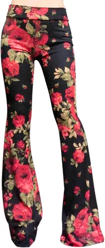 Vista 22 de ShopMyTrend - Pantalones de yoga largos con piernas anchas y acampanadas estilo palazzo, con cintura alta, para mujer