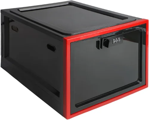Vista 11 de SANIDIKA Paquete de 2 cajas grandes con cerradura para refrigerador, caja de primeros auxilios a prueba de niños, organizador médico, caja