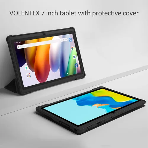 Vista 3 de Tablet de 7 pulgadas, sistema operativo Android 13 Quad Core, 32GB ROM, WiFi, Bluetooth, cámara dual, PC Tablet USB C, pantalla táctil de 7 Negro