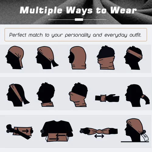 Vista 3 de MoKo Polainas de máscara facial, bandana multifuncional, diadema para mujeres y hombres, bufanda para el cuello para ciclismo al aire libre, moto