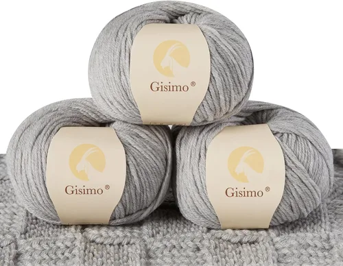 Vista 55 de 100% lana merino para tejer y ganchillo, hilo lujoso y suave de 6 cabos para tejer y crochet a mano, 1.76 oz/50 g, 127 yardas/116 metros