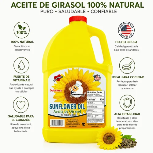 Vista 6 de Yummmy Aceite de girasol 96oz