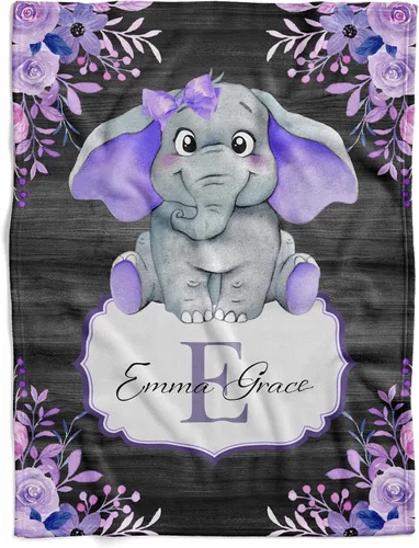 Vista 19 de Kingdora Manta de bebé personalizada con animales – Zoológico, selva, bosque y temática floral – Personalizada, Niñas