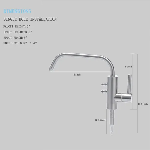 Vista 5 de Grifo filtrado por agua alcalina, acero inoxidable del grifo del Ro para el ionizador alcalino del agua del sistema de filtración del agua
