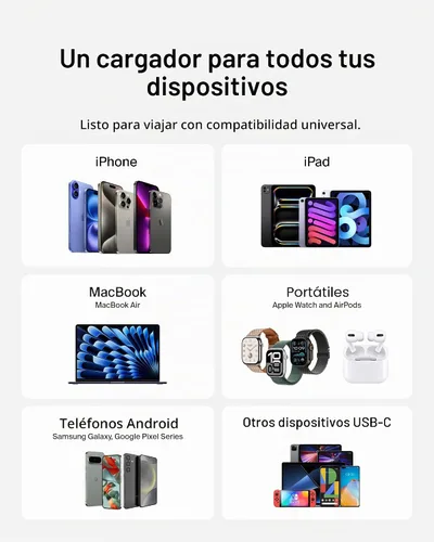 Vista 6 de Belkin Bloque de Carga de 42W con 2 Puertos, Cargador USB-C + USB-A de Super Carga Rápida - Samsung Galaxy S25, Apple iPhone 17, Air, Pro, Pro Max