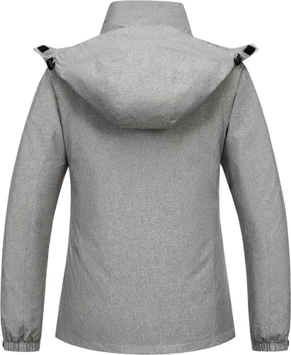 Vista 2 de CREATMO US Chaqueta de esquí impermeable 3 en 1 para mujer, resistente al viento, chaqueta de snowboard cálida para invierno