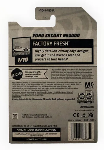Vista 2 de Mattel Hot Wheels Ford Escort RS2000, Factory Fresh 1/10 [Verde] 23/250