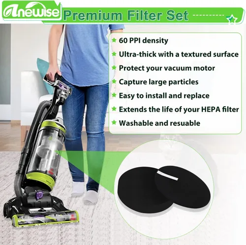 Vista 5 de Anewise Filtro y correa de repuesto para Bissell 2258 2492 2252 2254 2489 2486 2260 para aspiradora giratoria Cleanview Powerlifter Rewind