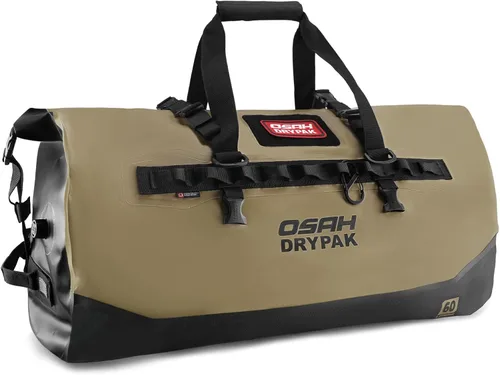 Vista 14 de Bolsa de lona impermeable 25L/40L/60L – Bolsa trasera de motocicleta resistente, bolsa seca enrollable para viajes, camping, canotaje, kayak