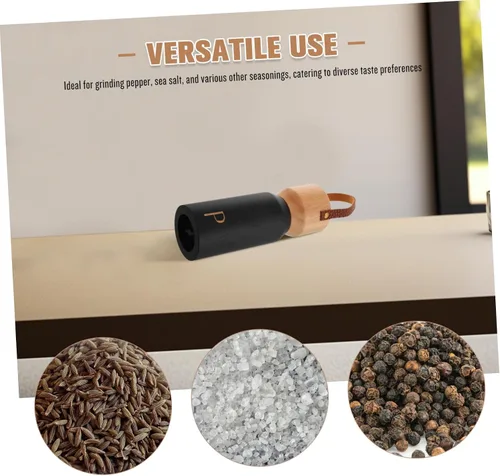 Vista 9 de Manual Wooden Pepper Grinder Salt Mill for Home Kitchen Bbq Camping Versatile Spice Grinding Bottle with Sturdy Wood Construction Easy to Clean and