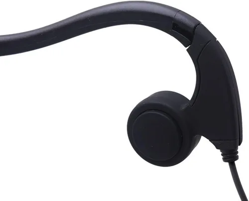 Vista 4 de Auriculares con cable de conducción ósea con micrófono de cancelación de ruido, conector de 0.138 in, resistentes al sudor, para ciclismo, correr