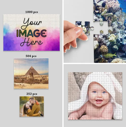 Vista 7 de Rompecabezas personalizados de fotos, rompecabezas de 252 piezas, rompecabezas personalizado para adultos y adolescentes