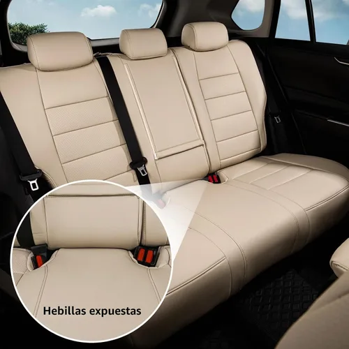 Vista 4 de coverdream Fundas de asiento personalizadas para Toyota RAV4 2019-2025, no Piel sintética (beige)