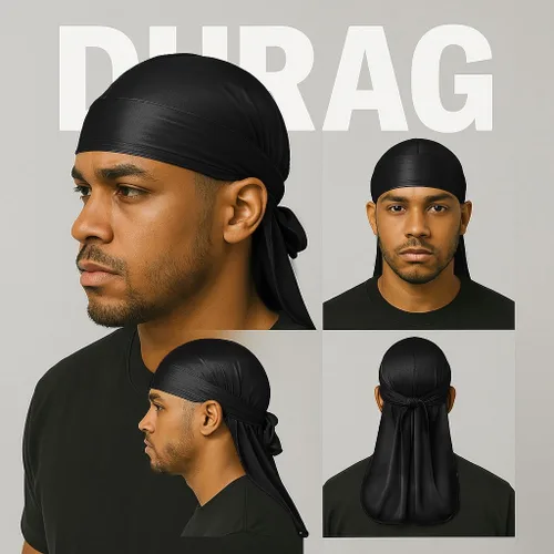 Vista 8 de Premium Durag Pack for Men, Silky Doo Rag for 360 540 720 Waves