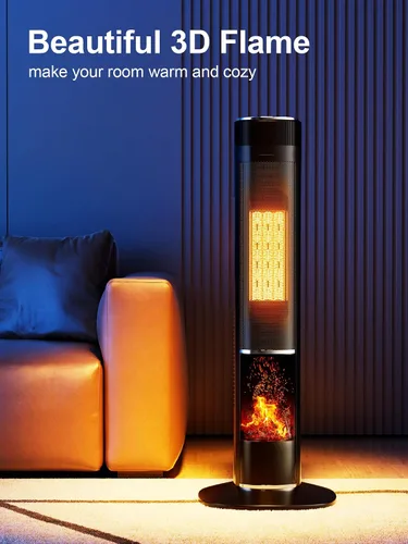 Vista 2 de Uthfy Calentador de espacio de 32 pulgadas para habitación grande, calentadores eléctricos portátiles de torre de 1500 W para uso en interiores
