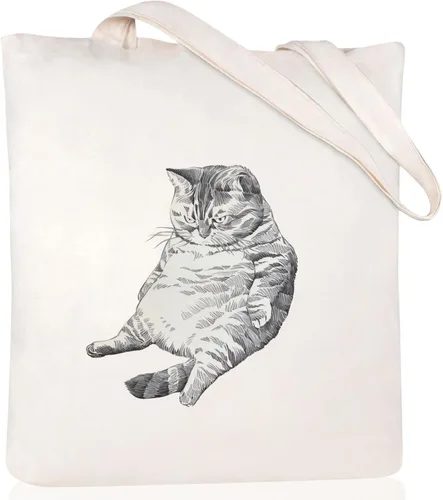 Vista 20 de Bolsa de lona estética para mujer con bolsillo interior, bolsa de hombro para libros, bolsas reutilizables para compras