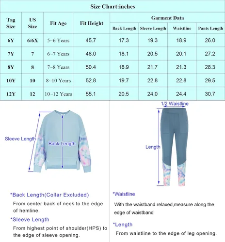 Vista 6 de Danna Belle Conjunto deportivo de 2 piezas con leggings para niñas, talla 5-12