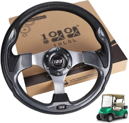 Vista 18 de 10L0L Volante de carrito de golf, diseño universal para Yamaha, EZGO RXV y TXT, Club Car DS, Club Car Precedent Tempo, la mayoría de los carritos