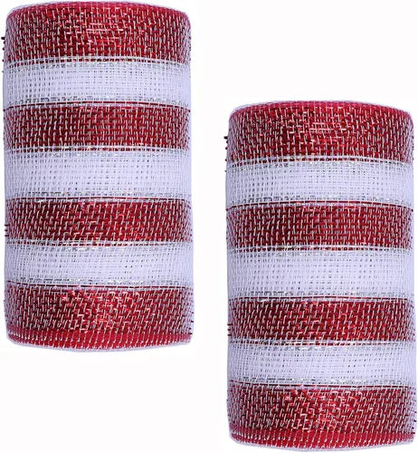 Vista 90 de YYCRAFT Paquete de 2 cintas de malla de polímero metálico de 6 pulgadas (total 20 yardas, verde manzana)